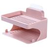 Estante de jabón de doble capa Lavabo Baño Sin perforaciones Montado en la pared Doble capa Jabonera Baño Sin perforaciones Estante de almacenamiento