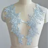 Accesorios para vestidos de novia, ribetes de encaje rojos, blancos, negros y azules, materiales, parches de flores bordadas, aplicaciones florales, aplicaciones de tela.