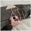 Bolsa Infantil Otoño e Invierno Nueva de Moda Nicho Lana de Cordero Mini Bolso Media Luna Bordado con Letra Bolso de Mano Bolso para Labiales para Niñas