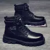 Botas Martin para Hombre Otoño 2024 Zapatos para Hombre Nuevos Zapatos de Trabajo de Caña Alta para Hombre Botas Cortas Casuales para Hombre de Estilo Coreano con Suela Gruesa Botas de Cuero