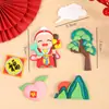 Decoração de Bolo de Aniversário Borda Estampada Vintage Gato Segurando Vovó Abençoada como Donghai Shoubi Nanshan Vestido de Panificação