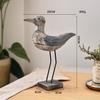 Adornos de Decoración para el Hogar de Madera Maciza Tallada de Aves Estilo Mediterráneo Transfronterizo Retro Hecho a Mano Ave Marina Exhibición de Ventana Artesanía
