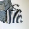 Bolsa de Lona Transfronteiriça Feminina Grande Capacidade 2025 Novo Verão Casual Ombro Sacola de Compras Listrada Classe Tote Bag