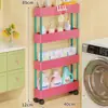 Estante de almacenamiento para baño, de pie, extremadamente estrecho, para usar en espacios reducidos, almacenamiento de varias capas para artículos de tocador, colocado junto a la lavadora