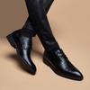Sapatos Formais de Negócios, Sapatos de Casamento Britânicos, Sapatos de Couro de Estilo Coreano de Bico Fino, Sapatos Casuais Juvenis Masculinos, Sapatos Masculinos da Moda com Cadarço e Aumento de Altura