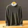 Suéter de cachemira para hombre con cuello redondo Bai Cai Rong, capa base de punto casual otoño/invierno 2026