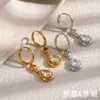 Pendientes Europeos y Americanos de Moda Ins Nicho Clásico Personalizados Creativos de Acero Inoxidable Chapado en Oro de 18K Pendientes de Circonita con Forma de Gota de Agua para Mujer