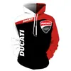 Sudadera con capucha de estilo americano de moda transfronteriza Sudadera casual para hombre Sudadera con capucha de impresión digital 3D Chaqueta de carreras Suzuki