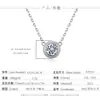 Collar de plata de ley S925 con moissanita y cadena de burbujas para clavícula, colgante simple y elegante para mujer, venta al por mayor de fábrica, se puede enviar en nombre de los clientes