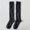 Calcetines Lolita para Primavera y Otoño, Estilo Lolita Japonés Calcetines Negros y Blancos JK para Pantorrilla de Mujer, Estilo Girly Jacquard de Verano
