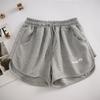 Pantalones Cortos Deportivos de Waffle para Mujer 2025 Verano Estilo Coreano Cintura Elástica Sueltos Adelgazantes Línea A Pierna Ancha Pantalones Calientes Pantalones para el Hogar