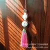 A2020 nuevo jade blanco loto ropa china accesorios abanico borla colgante boca de pez oreja