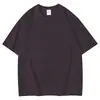 Camiseta de Manga Corta de Algodón Puro Pesado Estilo Americano para Hombre, 300g, Corte Holgado, Cuello Redondo, Color Blanco Sólido, Top de Media Manga de Algodón de Alta Gama