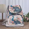 Nova Bolsa de Lona Bordada Xishuangbanna Mochila de Tecido para Mulheres Viagem Lazer Mochila Bordada Dourada