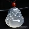 Gema Natural Ágata Tipo Hielo Calcedonia Blanca Pequeño Colgante de Buda Guanyin Modelo Nuevo Comparable a la Versión de Jadeíta de Xiaohongshu