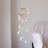 Pingente Apanhador de Sol Transfronteiriço Cristal Envolto à Mão Pedriscos de Cristal Lua Cristal Carrilhão de Vento Pingente Carrilhão de Vento Decoração de Quarto