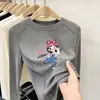 Camiseta stylish de doble cara con forro polar, cuello redondo, para niños mayores, cálida y suave, top casual de manga larga para niñas, adecuado para usar en capas