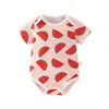 Mameluco de Bebé Algodón Puro Verano Estilo Delgado Pelele para Recién Nacidos Traje de Gateo para Bebé Body de Manga Corta para Niños y Niñas