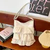 Diseño de Nicho Estilo Perezoso Bolso Cruzado de Hada Bolso de Hombro con Falda Plisada Bolso de Tela Atmosférico de Gran Capacidad Transfronterizo para Mujeres
