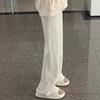 Pantalones de Pana de Pierna Ancha para Mujer Otoño e Invierno Ropa Estilo Leche Cintura Alta Pequeña Diseño Adelgazante Sentido de Diseño Nicho Pantalones Suaves Leche