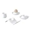 Accesorios de Cocina Blancos de Cerámica Soporte para Huevos Tetera Cuchara de Leche Olla para Salsa Vinagre Plato para Condimentos Suministros de Hotel Vaso de Agua Botella de Aceite