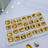 Pedrería Irregular de Uñas con Forma de Rectángulo Octagonal de Fondo Puntiagudo de Moda, Accesorios para Uñas Transparentes Iridiscentes de Cristal