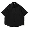 Chaqueta de verano estilo japonés, camisa de trabajo casual de corte holgado, camisa fina vintage de manga corta para hombre, marca versátil de moda