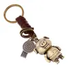 Joyería Popular Transfronteriza, Colgante Creativo y Personalizado de Cerdo en Aleación de Bronce Antiguo, Anillo Redondo con Inscripción en Inglés, Joyería de Cuero Trenzado