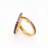 Anillo de Acero de Titanio de Tres Filas con Diamantes Completos Ultra Brillantes Transfronterizo, Estilo Hip-Hop Europeo y Americano, Circonita de Color Cielo Estrellado, Anillo Sencillo Personalizado para Hombre