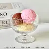 Copo de Sorvete Ins Retro com Relevo de Girassol, Copo para Sobremesa de Vidro, Copo Alto para Sorvete, Copo para Milkshake, Raspadinha, Tigela para Iogurte