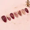 30 Piezas de Uñas Portátiles Estilo Europeo y Americano, Uñas Almendradas de Longitud Media Francesas de Alta Gama 3D, Arte de Uñas Hecho a Mano al por Mayor