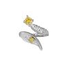 107 Diseño Original Pequeño Snitch Estilo Nicho Irregular Textura de Circonita Anillo Abierto de Plata de Ley S925 para Mujer