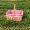 Cesta Pequena de Bambu em Vime, Cesta de Mão, Cesta de Armazenamento de Rattan, Cesta Trançada, Cesta de Piquenique de Colheita Infantil, Mini Cesta Pequena