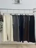 Calça de Ar com Cintura Larga Feminina Outono Cintura Alta Cordão Caimento Solto Perna Larga Macia Casual Reta Comprimento Total Calças LZ2618