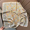 Nuevo Pañuelo de Seda Transfronterizo con Estampado Paisley Vintage de Alta Gama, Versátil para Uso Profesional, Pañuelo Decorativo para el Cuello, Lazo para Bolso y Diadema