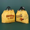 Saco Grande para Viagem com Cordão Bolsa de Mão Plástico Descartável para Catering Sacola Espessa com Puxador Logo