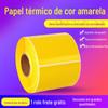 Etiqueta adesiva térmica de papel cor amarela 100 x 80 20 30 40 50 60 70 90 150mm