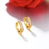 Brincos de Pressão Xuping Liga de Cobre Banhados a Ouro 24K para Mulheres, Brincos Argola Fashion Elegantes de Luxo Leve, Joias Personalizadas Coreanas
