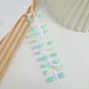 24 Piezas de Manicura Mágica de Espejo Infantil Estampada Dibujos Animados Lindas Portátiles Extraíbles
