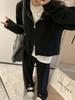 Otoño e invierno 2023 Nuevo conjunto de dos piezas para mujer de suéter de punto suave y glutinoso con capucha + pantalones de pierna ancha, traje coreano casual con temperamento