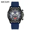 Megir Una Pieza Envío Directo Transfronterizo Popular Payaso Multifunción Cronometraje Calendario Luminoso Reloj para Hombre 2248