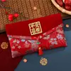 Tela de Sobre Rojo de Brocado de Lujo con el Carácter de Fortuna, Bordado Creativo Estilo Chino, Sobre Rojo Universal para el Dinero de Año Nuevo