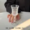 Taza Linda Ins Vaso de Vidrio Transparente para Vino Copa Grande Boca Ancha Copa Simple para Vino Tinto Vidrio con Relieve para Champagne Copa para Bebidas Frías