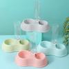 Novo macaron com garrafa de água redonda de plástico tigela dupla dispensador de água para cães e gatos dois em um tigela para cachorro suprimentos para animais de estimação