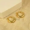 Brincos estilo europeu e americano padrão feminino Fivela de orelha crescente brincos de bolsa de chifre brincos de aço inoxidável 18K ouro ins