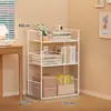 Estantería de pie, estante de almacenamiento de libros multicapa móvil con ruedas, carrito pequeño para uso en oficina