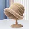 Touca Chapéu de Inverno Grossa de Pelúcia Quente Ursinho Fofo, Chapéu de Tricô para Outono e Inverno com Circunferência da Cabeça Grande