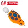 Rana negra Lei Qiang de 4,5 cm/7,5 g, suave, con modificación biónica, flotante, con ruido y lentejuelas, para tortugas.