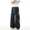 Pantalones de paracaidista bicolor, pantalones rectos holgados de secado rápido a rayas de verano estilo americano, pantalones casuales de calle para exteriores para hombre con un look fresco y casual