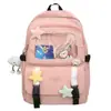 2025 Nueva Mochila Escolar para Estudiantes Estilo Coreano Moderna Gran Capacidad Ligera Mochila de Nylon Mochila Multifuncional de Color Sólido